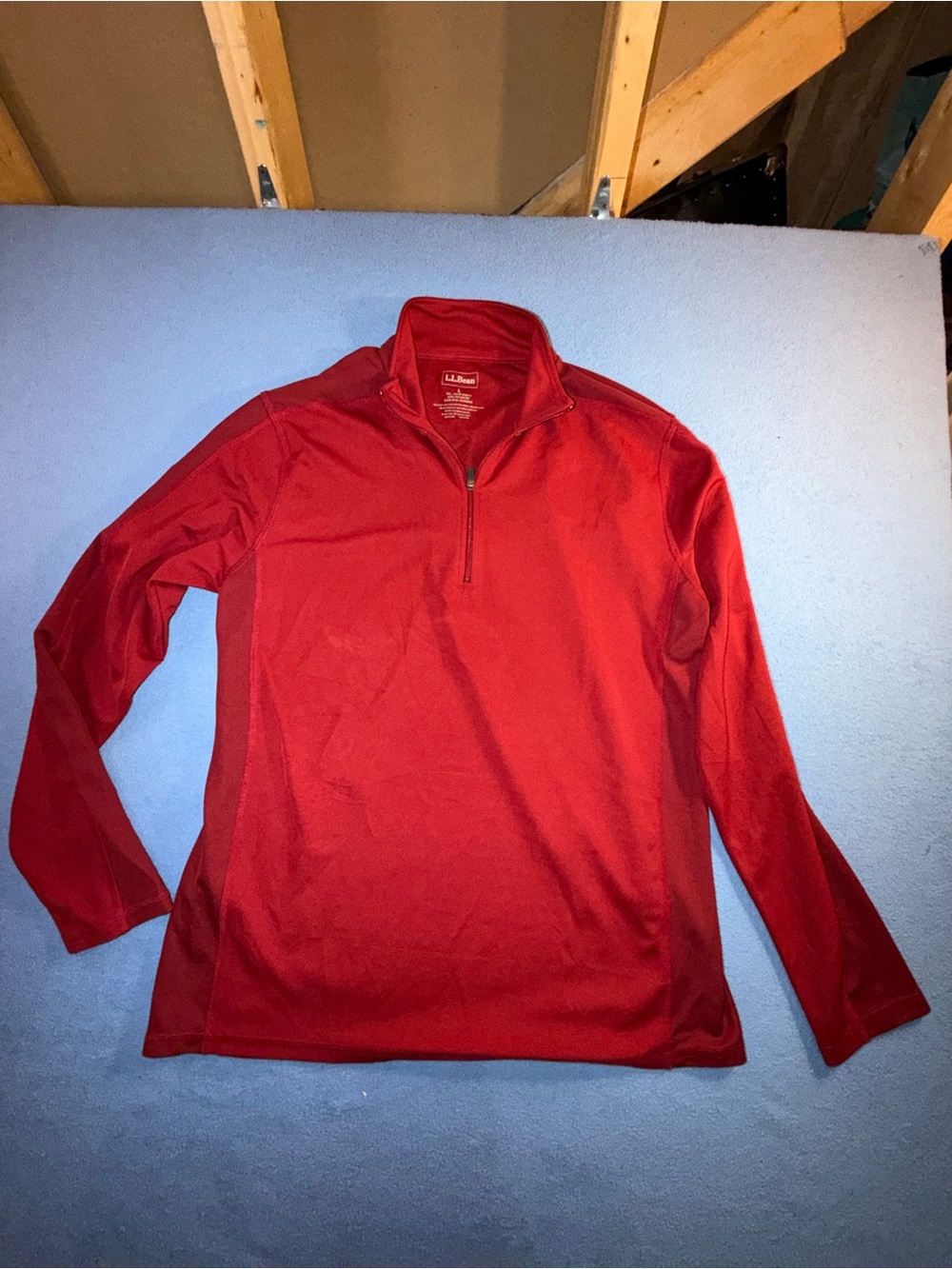L.L. Bean Men's Red Half-Zip Lightweight Shirt Jacket